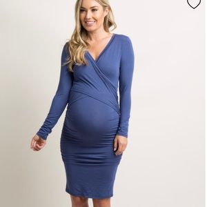 Pink Blush Nursin Maternity cross front dress